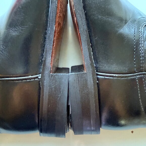 JUSTIN Cora Roper Womens 5.5B Black Leather Western Boots 10" Shaft Rubber Sole - Picture 12 of 16